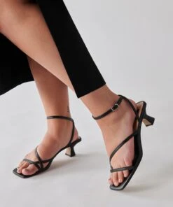 BAYLOR HEELS BLACK LEATHER -Fashion Shoe Store BAYLOR BLACK LEATHER 2 1