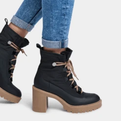 CELIDA BOOTS BLACK NYLON -Fashion Shoe Store CELIDA BLACK ON FOOT 2