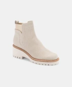 HUEY BOOTIES SANDSTONE CANVAS -Fashion Shoe Store DOLCEVITA BOOTIE HUEY SANDSTONE CANVAS FRONT