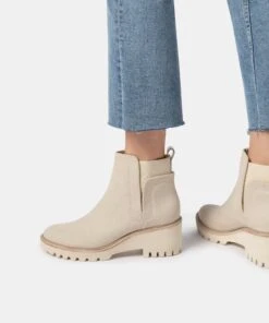 HUEY BOOTIES SANDSTONE CANVAS -Fashion Shoe Store DOLCEVITA BOOTIE HUEY SANDSTONE CANVAS ONFOOT