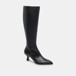 Dolce Vita AUGGIE BOOTS BLACK DRITAN LEATHER -Fashion Shoe Store DOLCEVITA BOOTS AUGGIE BLACKLEATHER 01