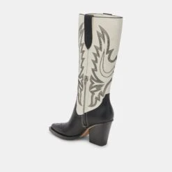 Dolce Vita BLANCH BOOTS BLACK WHITE LEATHER 21 Dolce Vita BLANCH BOOTS BLACK WHITE LEATHER -Fashion Shoe Store DOLCEVITA BOOTS BLANCH BLACKWHITELEATHER 09