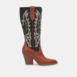 Dolce Vita BLANCH BOOTS BROWN BLACK LEATHER