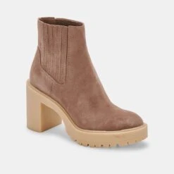 CASTER H2O BOOTIES MUSHROOM SUEDE -Fashion Shoe Store DOLCEVITA BOOTS CASTERH2O MUSHROOMSUEDEH2O 01