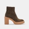 CASTER H2O BOOTIES OLIVE SUEDE -Fashion Shoe Store DOLCEVITA BOOTS CASTERH2O OLIVESUEDE 02