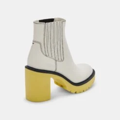 CASTER H2O BOOTIES WHITE GREEN LEATHER 13 CASTER H2O BOOTIES WHITE GREEN LEATHER -Fashion Shoe Store DOLCEVITA BOOTS CASTERH2O WHITEGREENLEATHER 03