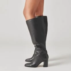 Dolce Vita FYNN BOOTS ONYX LEATHER -Fashion Shoe Store DOLCEVITA BOOTS FYNN ONYXLEATHER ONFOOT 2