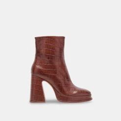 Dolce Vita LOCHLY BOOTS WALNUT EMBOSSED LEATHER