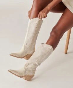 NAVENE BOOTS OFF WHITE PEARLS -Fashion Shoe Store DOLCEVITA BOOTS NAVENE OFFWHITEPEARLS ONFOOT 3