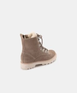PUCK BOOTIES DK TAUPE SUEDE -Fashion Shoe Store DOLCEVITA BOOTS PUCK DK TAUPE BACK