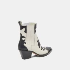 Dolce Vita RENIA BOOTS BLACK WHITE LEATHER 13 Dolce Vita RENIA BOOTS BLACK WHITE LEATHER -Fashion Shoe Store DOLCEVITA BOOTS RENIA BLACKWHITELEATHER 03