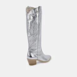 SHIREN BOOTS SILVER METALLIC SUEDE -Fashion Shoe Store DOLCEVITA BOOTS SHIREN SILVERMETALICLEATHER 03
