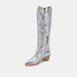 SHIREN BOOTS SILVER METALLIC SUEDE -Fashion Shoe Store DOLCEVITA BOOTS SHIREN SILVERMETALICLEATHER 08