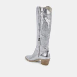 SHIREN BOOTS SILVER METALLIC SUEDE -Fashion Shoe Store DOLCEVITA BOOTS SHIREN SILVERMETALICLEATHER 09