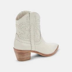 SOLOW STUD BOOTIES OFF WHITE LEATHER -Fashion Shoe Store DOLCEVITA BOOTS SOLOWSTUD OFFWHITELEATHER 03