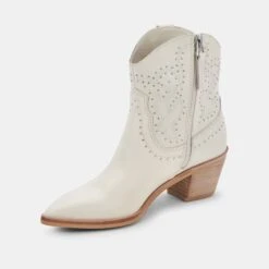 SOLOW STUD BOOTIES OFF WHITE LEATHER -Fashion Shoe Store DOLCEVITA BOOTS SOLOWSTUD OFFWHITELEATHER 07
