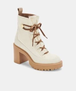 CELIDA BOOTS OFF WHITE NYLON -Fashion Shoe Store DOLCEVITA BOOT CELIDA OFFWHITENYLON 01