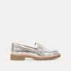 Dolce Vita ARABEL LOAFERS SILVER DISTRESSED LEATHER -Fashion Shoe Store DOLCEVITA FLATS ARABEL SILVERDISTRESSEDLEATHER 02