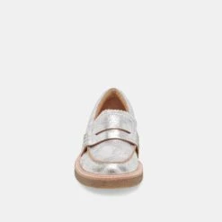 Dolce Vita ARABEL LOAFERS SILVER DISTRESSED LEATHER -Fashion Shoe Store DOLCEVITA FLATS ARABEL SILVERDISTRESSEDLEATHER 04