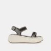 Dolce Vita DEBRA SANDALS BLACK WHITE NUBUCK -Fashion Shoe Store DOLCEVITA FLATS DEBRA BLACK WHITENUBUCK 02