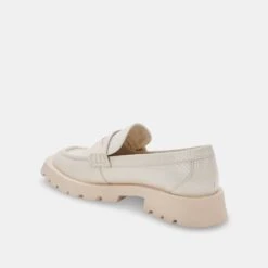ELIAS FLATS IVORY EMBOSSED LEATHER -Fashion Shoe Store DOLCEVITA FLATS ELIAS IVORYEMBOSSEDLEATHER 09 1