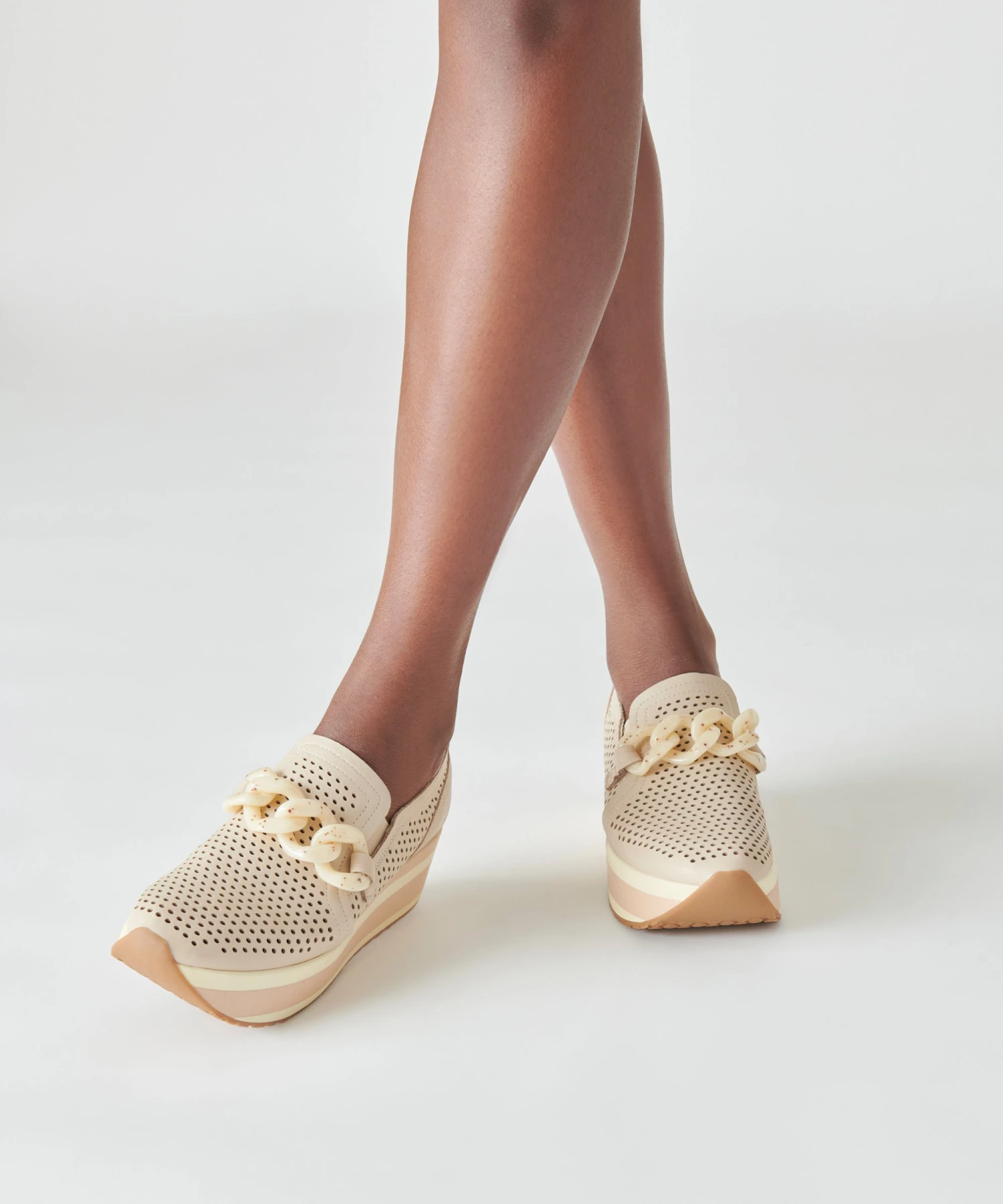 JHENEE PERFORATED SNEAKERS SAND NUBUCK 6 JHENEE PERFORATED SNEAKERS SAND NUBUCK - Image 4