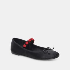 Dolce Vita LILLY BALLET FLATS BLACK MULTI SATIN -Fashion Shoe Store DOLCEVITA FLATS LILLY BLACKMULTISATIN 01