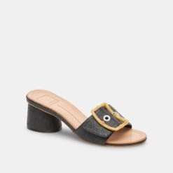 Dolce Vita LUCEY HEELS BLACK RAFFIA -Fashion Shoe Store DOLCEVITA FLATS LUCEY BLACKRAFFIA 01