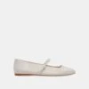 ROXANA PEARL BALLET FLATS IVORY SATIN -Fashion Shoe Store DOLCEVITA FLATS ROXANA IVORYSATIN 02