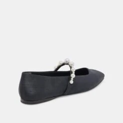 ROXANA PEARL BALLET FLATS ONYX SATIN -Fashion Shoe Store DOLCEVITA FLATS ROXANA ONYXSATIN 03