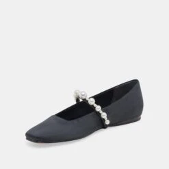 ROXANA PEARL BALLET FLATS ONYX SATIN -Fashion Shoe Store DOLCEVITA FLATS ROXANA ONYXSATIN 08