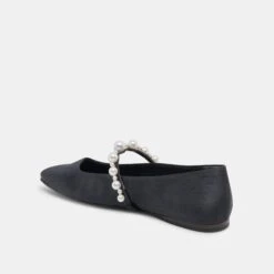 ROXANA PEARL BALLET FLATS ONYX SATIN -Fashion Shoe Store DOLCEVITA FLATS ROXANA ONYXSATIN 09