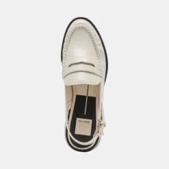 Dolce Vita HARDI LOAFERS IVORY CRINKLE PATENT -Fashion Shoe Store DOLCEVITA FLAT HARDI IVORYCRACKLEDLEATHER 06