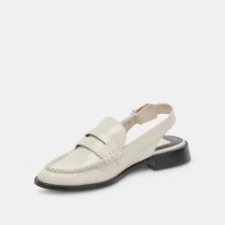 Dolce Vita HARDI LOAFERS IVORY CRINKLE PATENT -Fashion Shoe Store DOLCEVITA FLAT HARDI IVORYCRACKLEDLEATHER 08