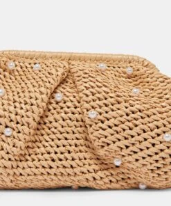 CRISSY CLUTCH NATURAL PEARL RAFFIA -Fashion Shoe Store DOLCEVITA HANDBAGS CRISSY LT NATURAL PEARLS 2