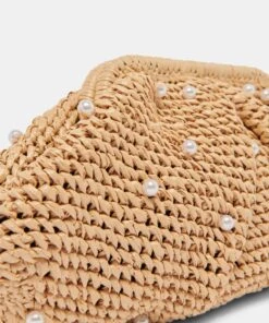CRISSY CLUTCH NATURAL PEARL RAFFIA -Fashion Shoe Store DOLCEVITA HANDBAGS CRISSY LT NATURAL PEARLS 3