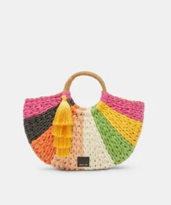 ESTELLE HANDBAG MULTI RAFFIA
