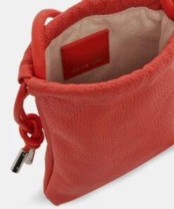 EVIE PHONE POUCH PERSIMMON SOFT PEBBLE LEATHER -Fashion Shoe Store DOLCEVITA HANDBAGS EVIE PERSIMMON PEBBLE LEATHER1