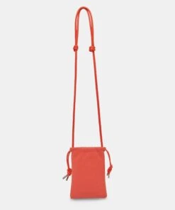 EVIE PHONE POUCH PERSIMMON SOFT PEBBLE LEATHER -Fashion Shoe Store DOLCEVITA HANDBAGS EVIE PERSIMMON PEBBLE LEATHER3