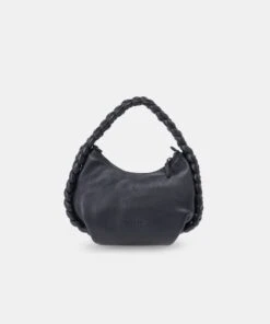 PIPPA CROSSBODY BAG BLACK LEATHER -Fashion Shoe Store DOLCEVITA HANDBAGS PIPPA BLACK PEBBLE 1