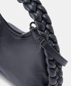 PIPPA CROSSBODY BAG BLACK LEATHER -Fashion Shoe Store DOLCEVITA HANDBAGS PIPPA BLACK PEBBLE 3