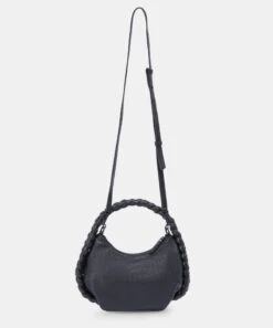 PIPPA CROSSBODY BAG BLACK LEATHER -Fashion Shoe Store DOLCEVITA HANDBAGS PIPPA BLACK PEBBLE 5