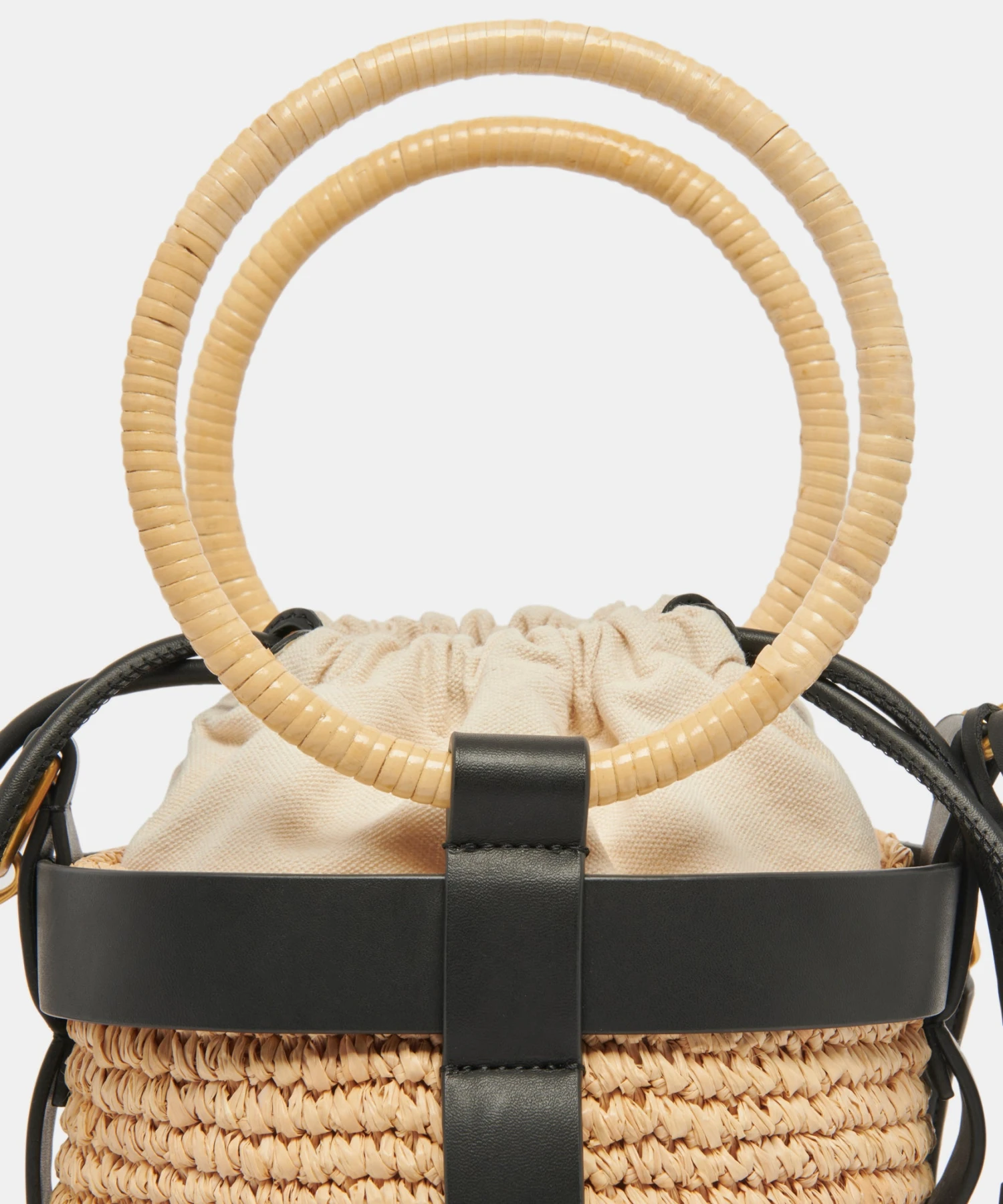 SHAENA BUCKET BAG BLACK NATURAL RAFFIA 7 SHAENA BUCKET BAG BLACK NATURAL RAFFIA - Image 5