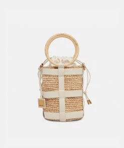 SHAENA BUCKET BAG IVORY NATURAL RAFFIA