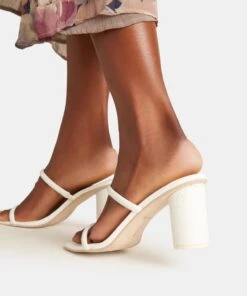 NOLES HEELS WHITE LEATHER -Fashion Shoe Store DOLCEVITA HEELS NOLES WHITE 4