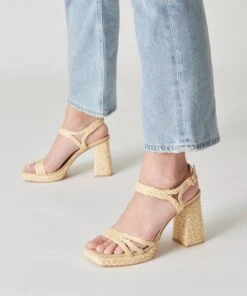 ALYSIA HEELS LT NATURAL RAFFIA -Fashion Shoe Store DOLCEVITA HEELS ALYSIA LTNATURALRAFFIA ONFOOT 1