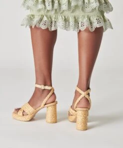 ASALA HEELS LT NATURAL RAFFIA -Fashion Shoe Store DOLCEVITA HEELS ASALA LTNATURALRAFFIA ONFOOT 2