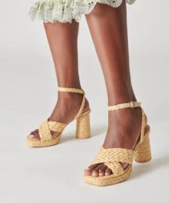 ASALA HEELS LT NATURAL RAFFIA -Fashion Shoe Store DOLCEVITA HEELS ASALA LTNATURALRAFFIA ONFOOT 3