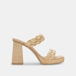 ASHBY HEELS LT NATURAL RAFFIA