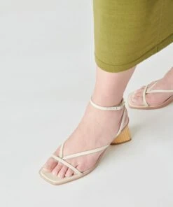 BANITA SANDALS IVORY LEATHER -Fashion Shoe Store DOLCEVITA HEELS BANITA IVORYLEATHER ONFOOT 2